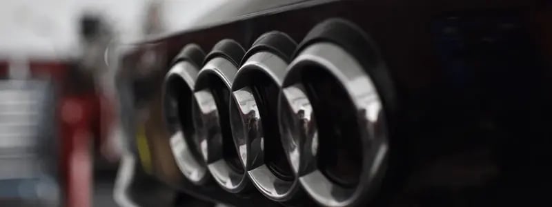 A close up of the Audi logo.