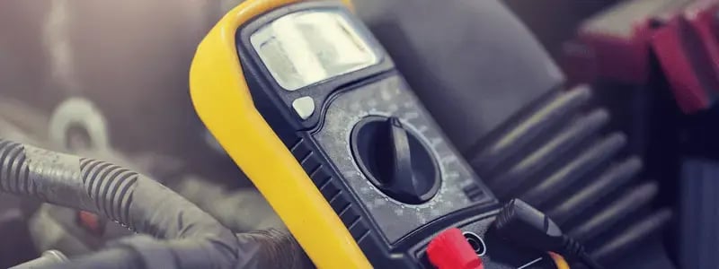 A close up of a battery test.