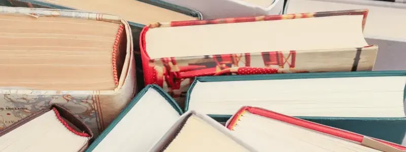 An overhead of multiple books.