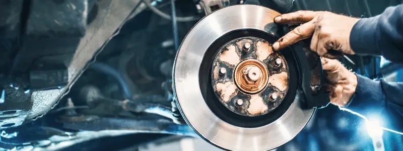 A car braking system being put together.