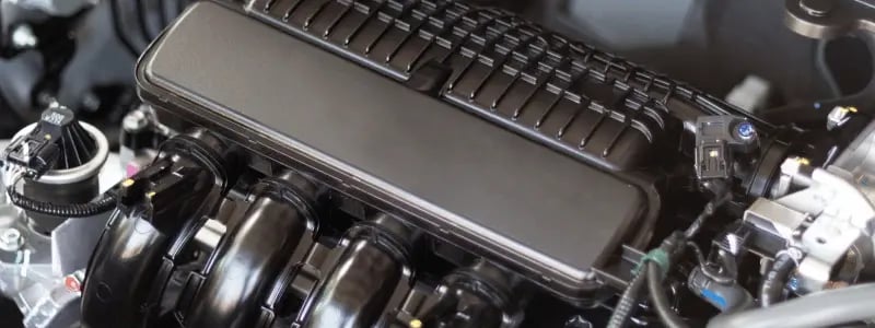 A car engine close up.