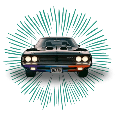 Classic Car Vibrant Background