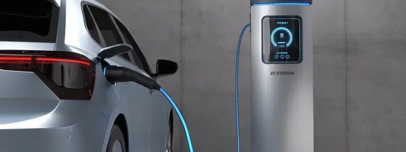 An EV plugged into a charging station.