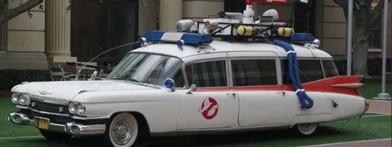 The Ecto-1 in the Ghostbusters film.