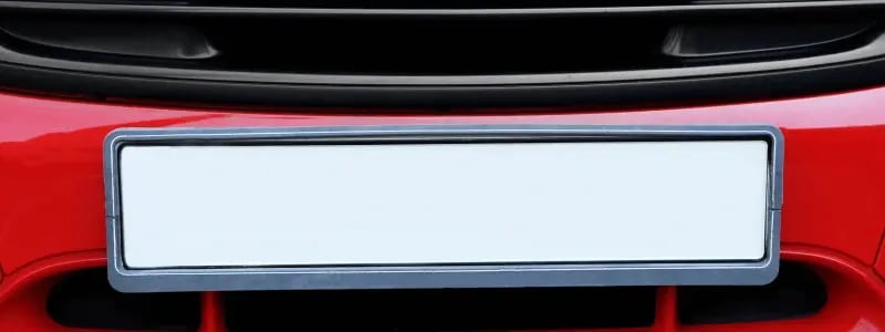An empty number plate on a car close up.