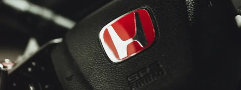 A close up of a Honda steering wheel.