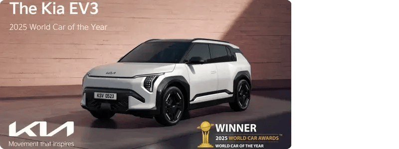 The Kia EV3 voted as world car of the year.