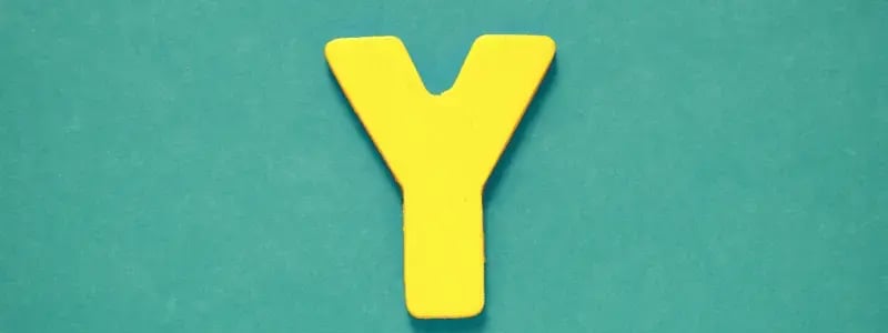 Letter 'Y' in yellow, against a green background.