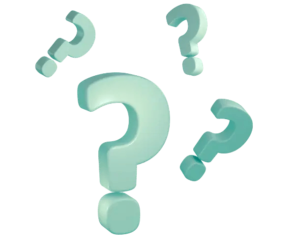 Multiple green question marks at angles to one another, in a 3D icon format.