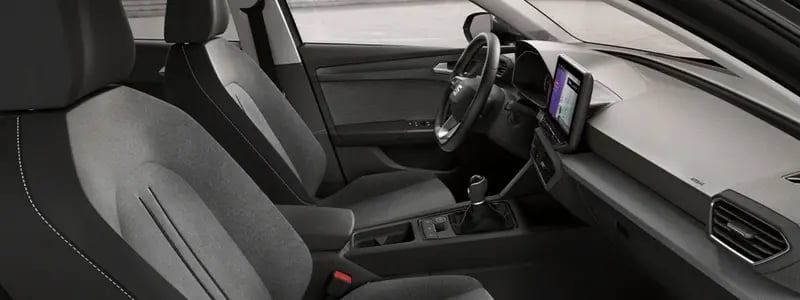The interior of a Seat Leon.