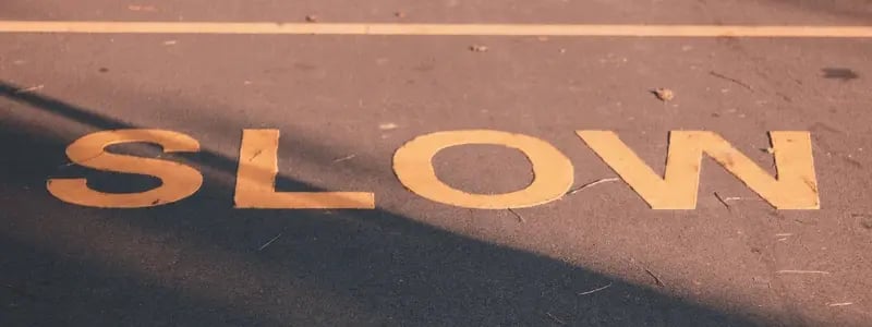 A slow sign on a road.