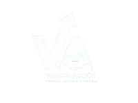 The logo of Vizion Autos in white against an empty background.