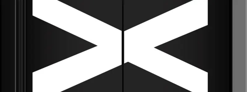 An 'X' in white, against a black background.