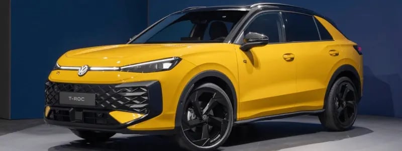 A yellow Volkswagen T-Roc.