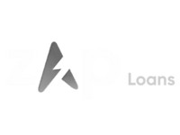 The logo of ZAPLoans in black and white.