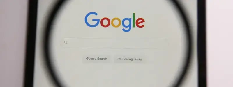 A close up of the Google search bar on a phone.