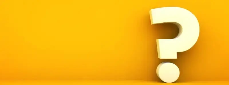A white question mark against a vibrant yellow background.