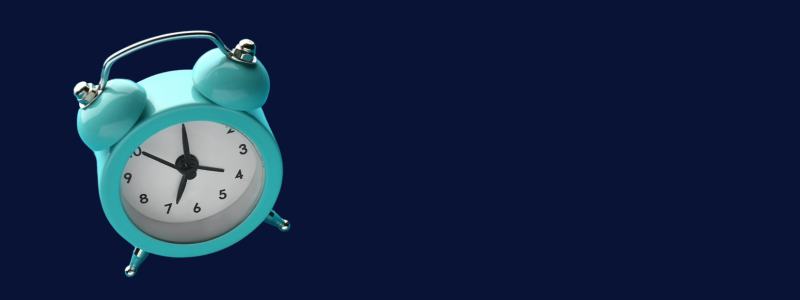 A teal coloured click sat against a dark blue background.