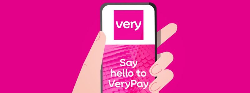 A graphic showing Very's new VeryPay feature.