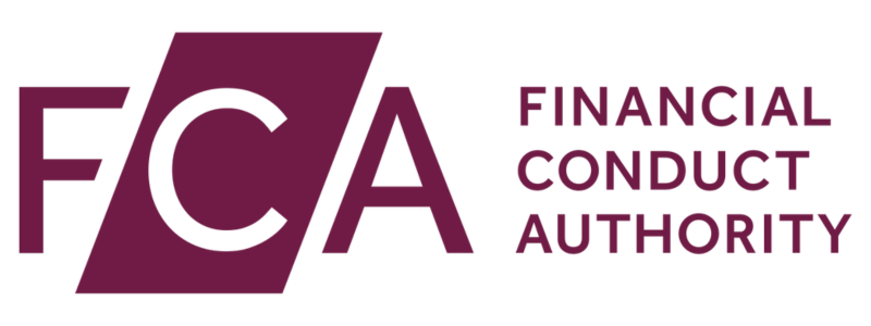 The image displays the logo of the Financial Conduct Authority (FCA), which is a regulatory body in the United Kingdom for financial services.