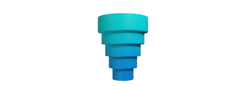 A teal and blue funnel.
